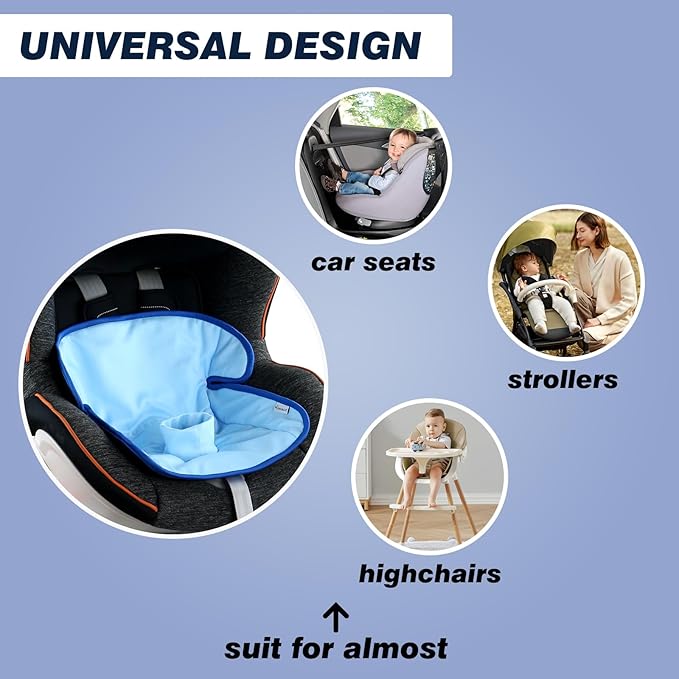 Piddle Pads, Multi-use and Leak Free Lines for Baby Stroller, High Chair & Car Seat, Waterproof Toilet Training Seat Covers for Toddles (Blue Dinosaur, 2 Pack)