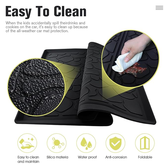 All Weather Mat for Wonderfold Wagon, Foldable Accessories Made of Silicone, Protects The Wagon from Sand, Dust and Water, Easy to Clean for Wonderfold (W4models) 33.8 * 20.6 * 0.78in（Black）