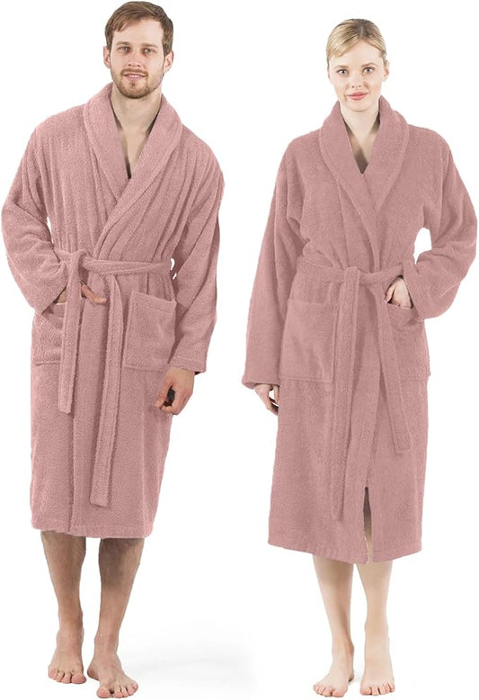 DAN RIVER Premium Cotton Terry Robes for Women and Men, Ultra Soft bathrobe with Adjustable Waist Belt and Pockets Pack of 1