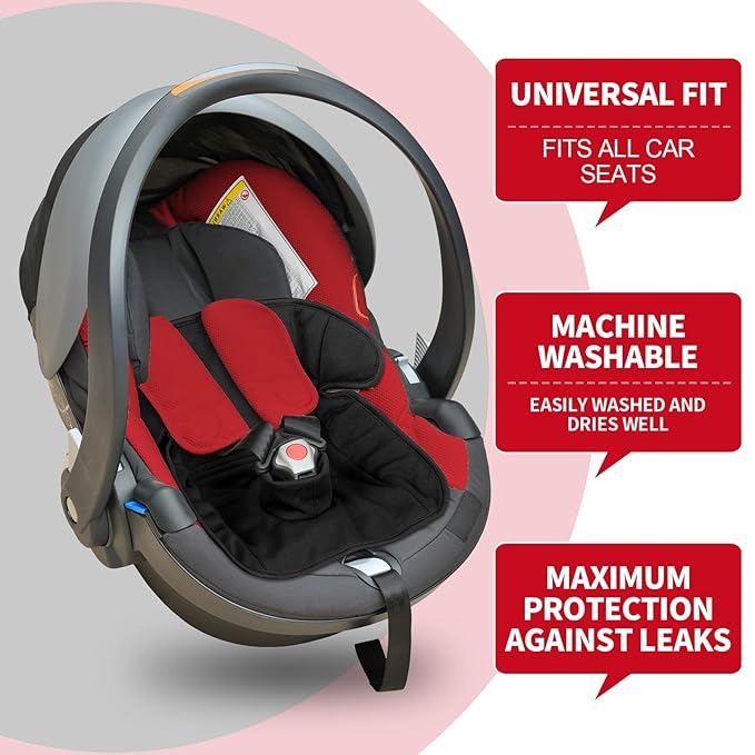 2 Pack Black Car Seat Protector for Potty Training Waterproof Piddle Pad Cover from Spillages Nappy Leaks Toilet Training Anti Slip Backing Strollers Carseat Liner for Toddlers Babies