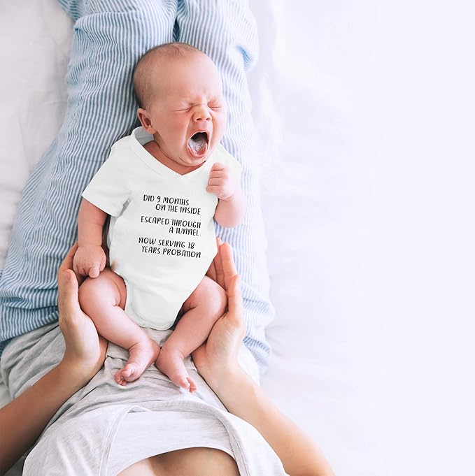CBTwear Did 9 Month, Escaped Through a Tunnel, Serving 18 Years Baby Bodysuit Unisex Comfy Humor