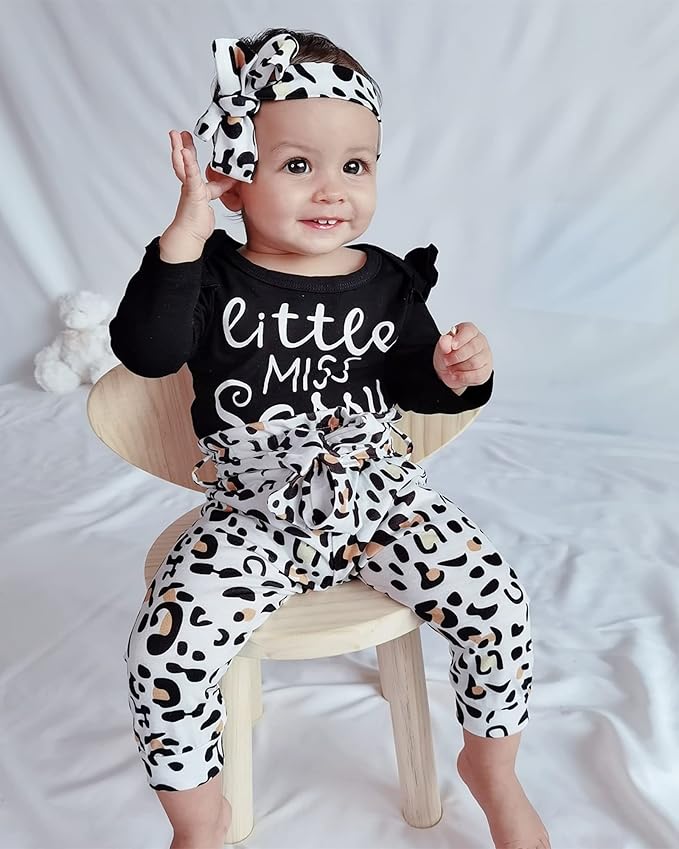 Infant Baby Girl Clothes Newborn Girl Outfit Long Sleeve Romper Pants Set Cute Baby Clothes for Girls Fall/Winter