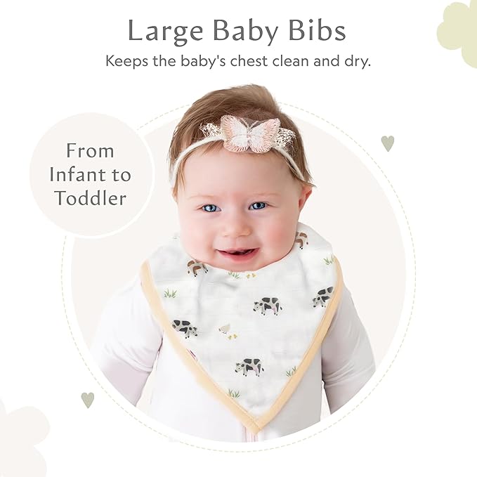 Bamboo Little Baby Bibs (Pack of 2) - Bibs with Adjustable Snaps- Absorbent Terry Backing