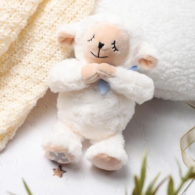 Baptism Gifts for Boys, Christening Dedication Gifts for Boys, Baby Praying Musical Lamb and Prayer Book Gift Set in Keepsake Box - Praying Stuffed Animal