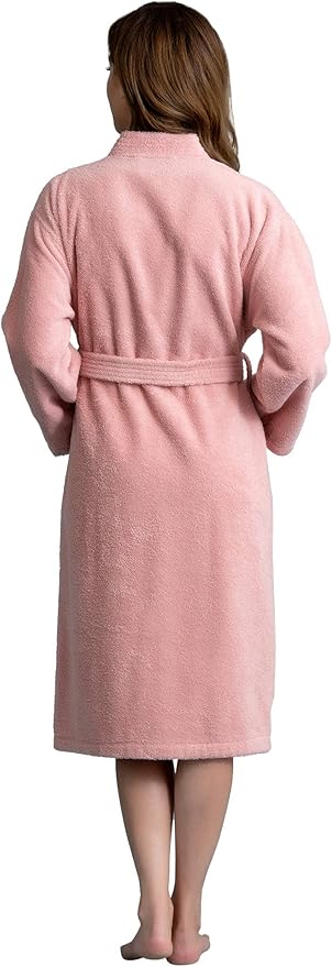 Soft Touch Linen Women's Robe Terry Cloth Kimono Bathrobe Thick 100% Cotton