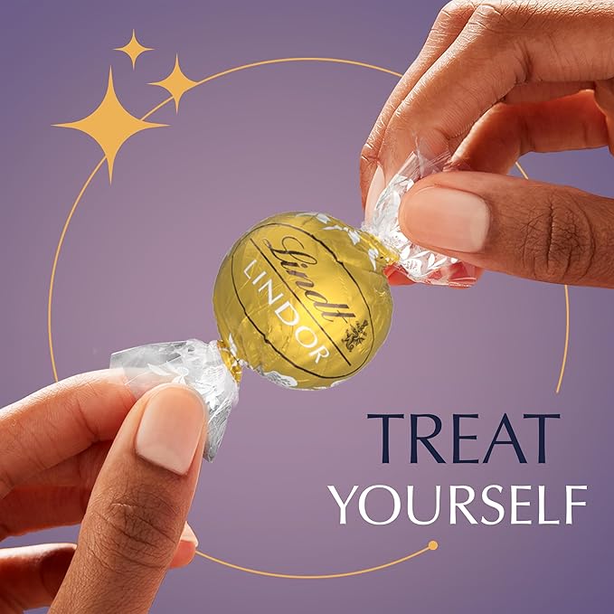 Lindt LINDOR White Chocolate Assorted Chocolate Candy Truffles, 15.2 oz. Bag