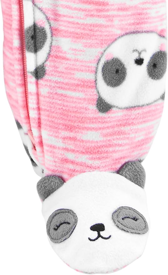 Simple Joys by Carter's Baby Girls' Cotton and Fleece Footed Sleep and Play, Pack of 2