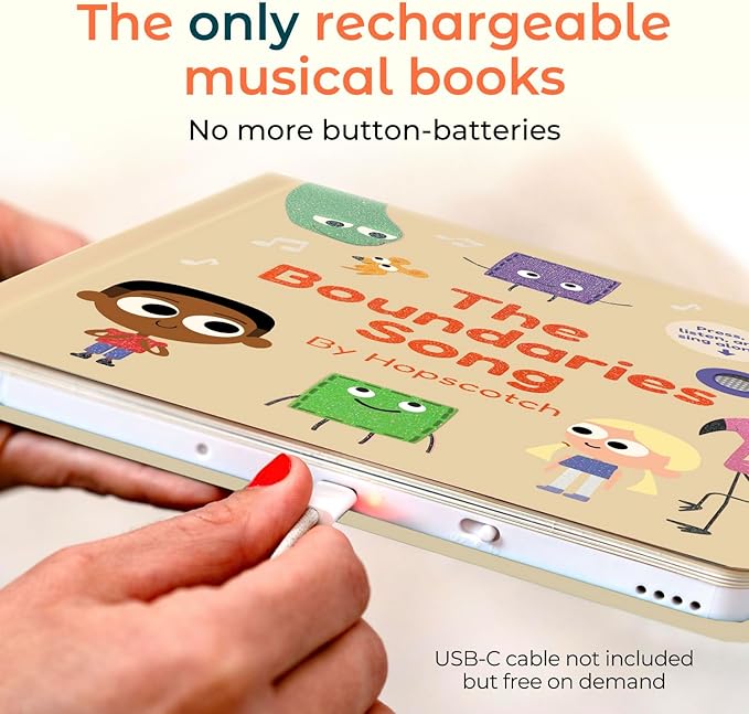 Cali's Books The Boundaries Song by Hopscotch - Feelings Musical Book for Toddlers 1-3 Years Old, Music Books for Kids Emotion, Singing Toy for Children Girls, Baby Sound Toys for Toddler Boys