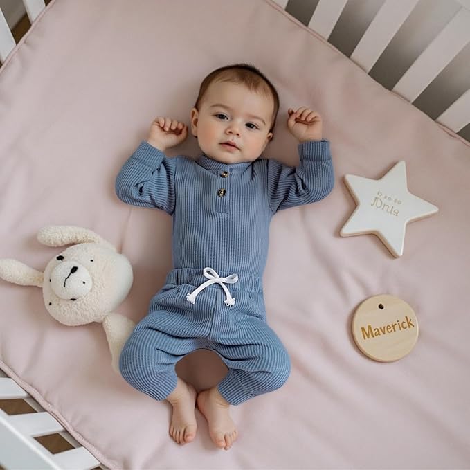 CIYCUIT Newborn Baby Boy Clothes Ribbed Knit Long Sleeve Bodysuit Pants 2-Piece Fall Winter Outfits