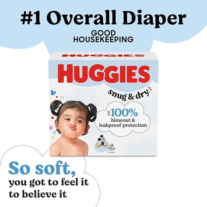 Huggies Size 6 Diapers, Snug & Dry Baby Diapers, Size 6 (35+ lbs), 144 Count (2 Packs of 72), Packaging May Vary