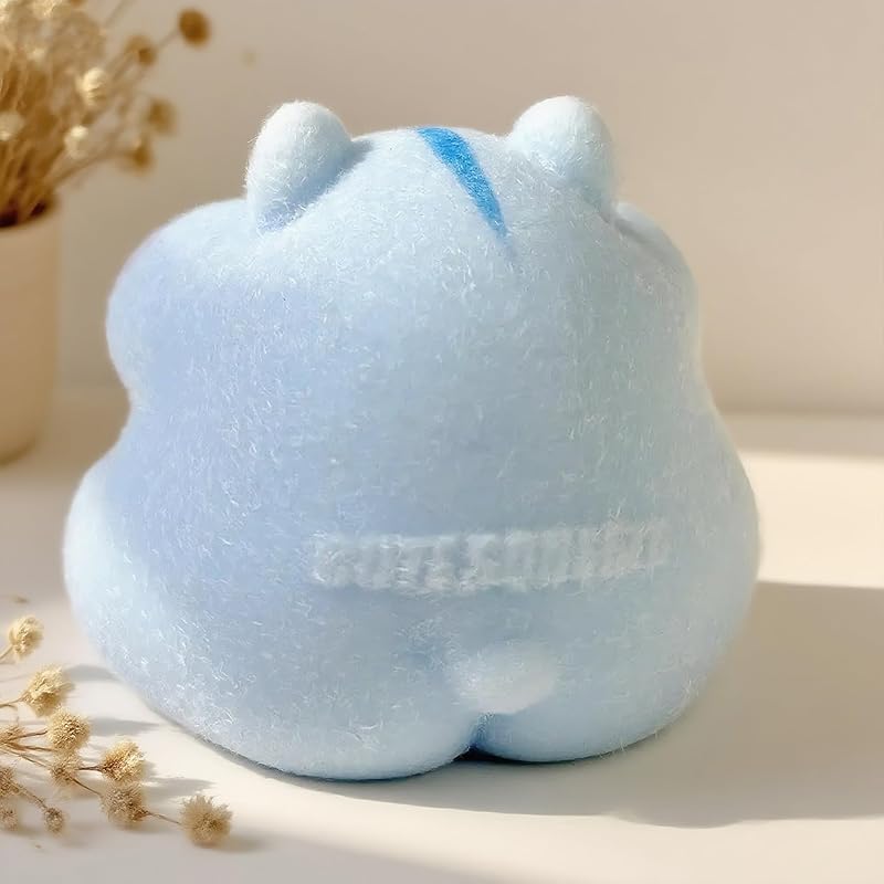 Handmade Taba Squishy Hamster Toy, Cute Squishy Hamster Fidget Toy, Realistic Hamster Toy, Soft Silicone Mochi Furry Toy, Stress Relief Gift for Adults & Kids, Sensory Anxiety Plushie (Blue)