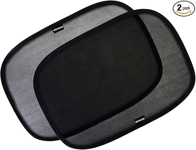 Enovoe Car Window Shades for Baby (2 Pack) - 21x14 Inches Sun Shade Blocker, Cling - Glare Shield and UV Rays Protection for Your Child - Side Windows Screens for SUV- Mesh Window Shades for car Baby