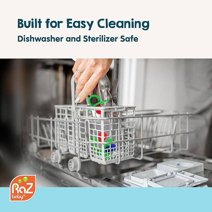 RaZbaby Sloth RaZbuddy w/RaZberry Teething Relief Pacifier – Soothes Sore Gums w/Nature-Inspired Texture, 100% BPA-Free Silicone Teether, Detachable Stuffed Animal – 3 Months+ Teether, Tan