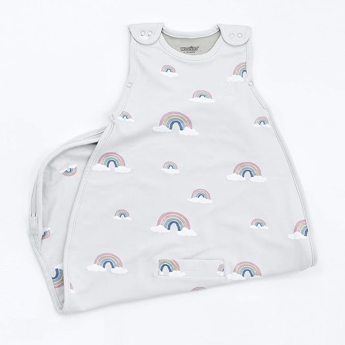 Woolino Merino Wool Ultimate Baby Sleep Sack - 4 Season Baby Wearable Blanket - Two-Way Zipper Adjustable Sleeping Bag for Babies and Toddlers - Universal Size (2-24 Months) - Rainbow
