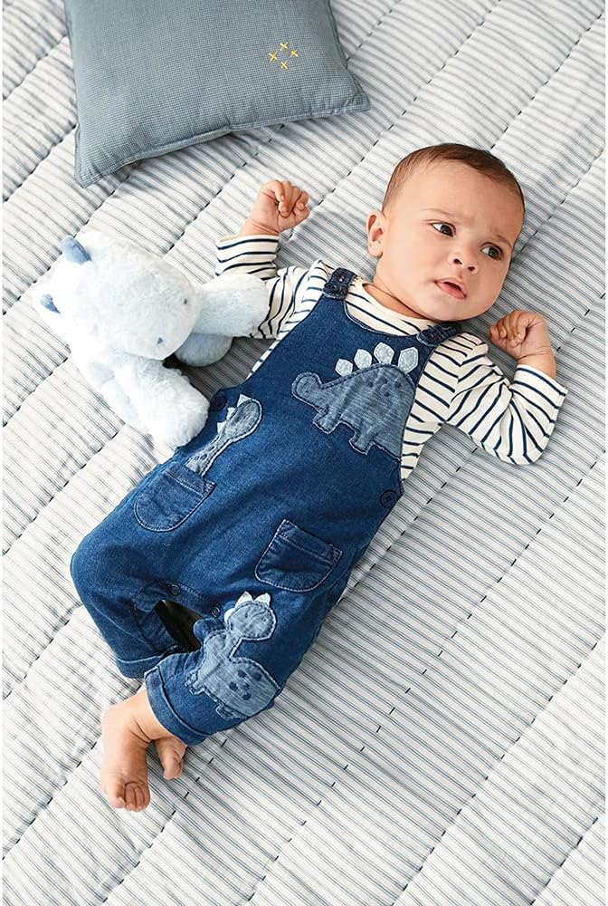 Cute Baby Boy Clothes Suit Toddler Boys' Striped long Sleeve T-Shirt+Denim Overalls Jumpsuit Pants Outfits Sets