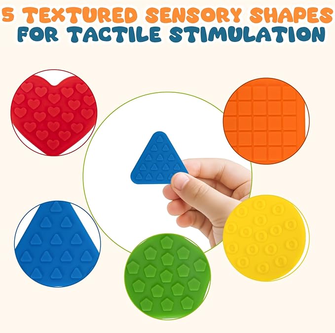 Color Sorting Montessori Toy for Toddlers 1-3 with Textured Sensory Tiles – Silicone Sensory Toys, Educational Preschool Toy for Fine Motor Skills, Learning & Restaurant Play for Boys and Girls