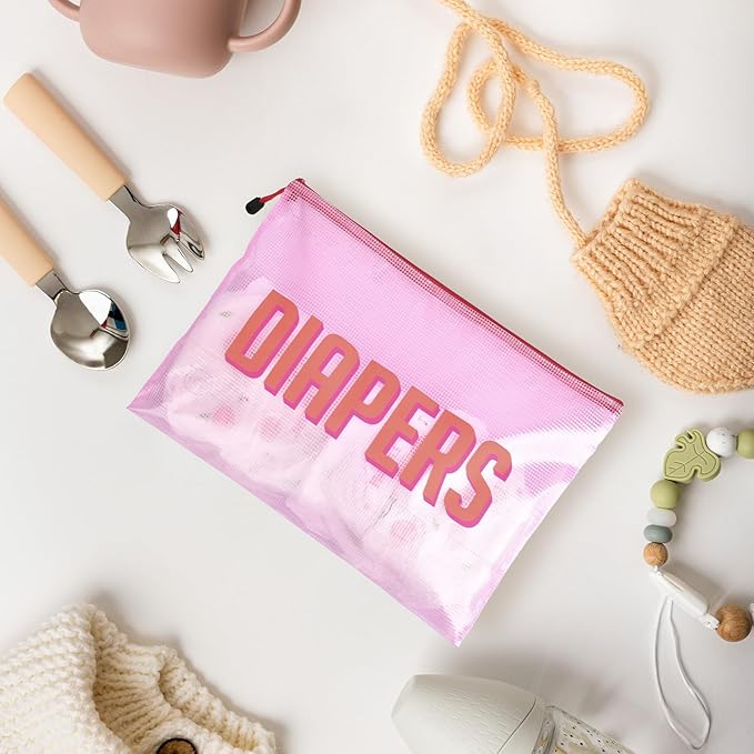 3pcs Hospital Bag Organizing Pouches for Labor and Delivery, Maternity Essentials Diaper Bag Organizer for Mom Travel - Pink,Medium