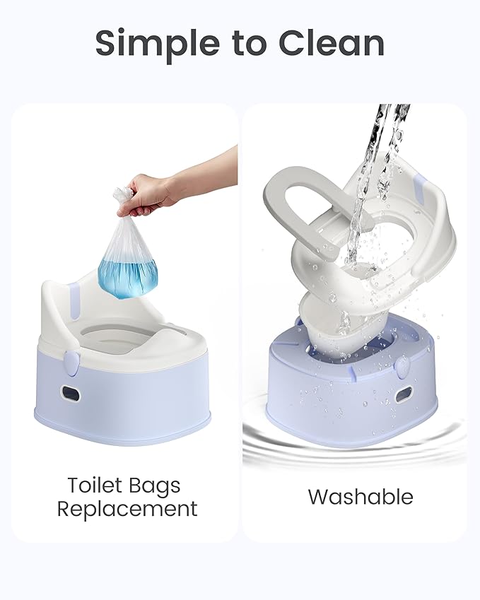 3-in-1 Toddler Potty Training Toilet for Boys and Girls Multi-use Baby Potty Chair for Toddlers 1-3 Training Potty Seat Toddler Toilet Baby Potty Training Seat with Step Stool (Blue)