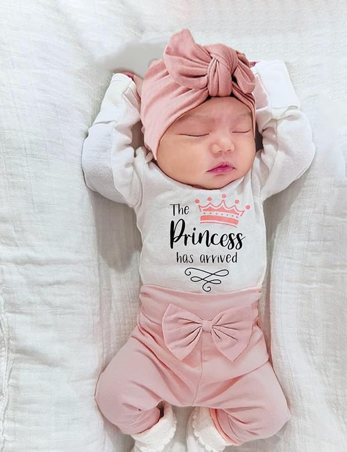 Infant Newborn Baby Girl Clothes Baby Girl Outfits For All Seasons Long Sleeve Snap Romper Pant Sets With Headband