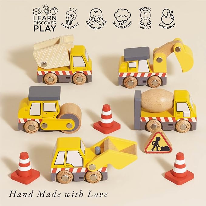 Le Toy Van Wooden Construction Vehicles Set