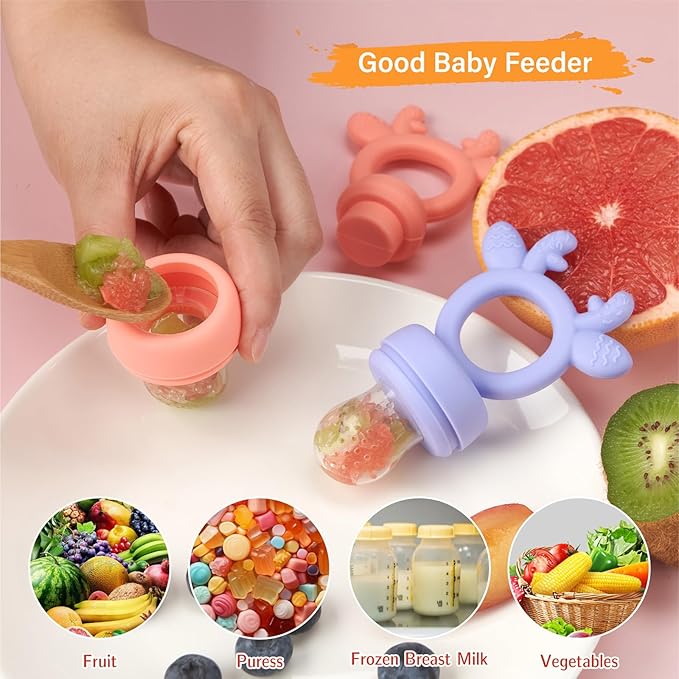 Baby Fruit Feeder,Teething Toys,Silicone teethers for Babies 3-12 Months for Baby Feeding