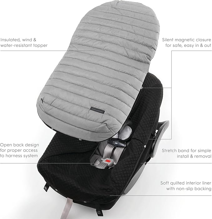 Little Unicorn Infant Car Seat Footmuff – Weather-Resistant Baby Bunting Bag with Magnetic Closure, Non-Slip Backing & Open Harness Design – Universal Fit Winter Cover for Baby Car Seat & Stroller