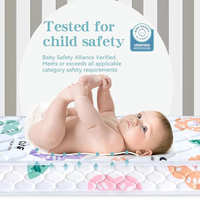 Crib and Toddler Mattress - 52" x 27.6" x 5" - Breathable - Firm - Dual Sided Standard Size Baby Mattress for Crib - Premium Foam Baby Crib Mattress - Toddler Mattress for Toddler Bed…