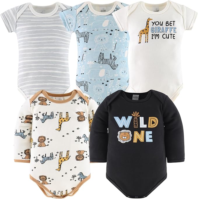 The Peanutshell Baby Layette Gift Set for Boys or Girls - Unisex Newborn Gift Sets, Baby Clothes & Essentials, Safari