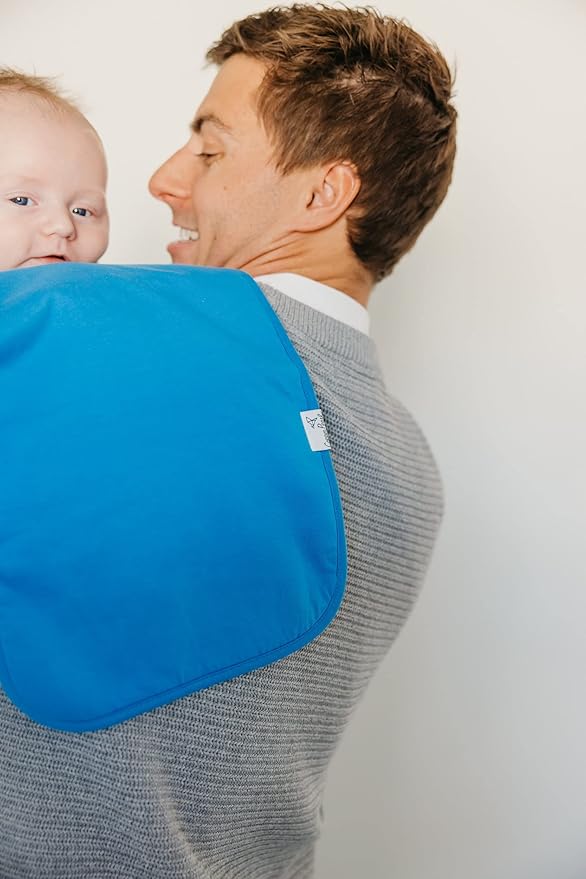 Copper Pearl Premium Baby Burp Cloths - 3-Pack Large Cotton Burp Cloths, Extra Soft Spit Up Rags with 3 Absorbent Layers, Perfect for Baby Boy and Baby Girl Gifts (21" x 10" Size, Blueberry Set)