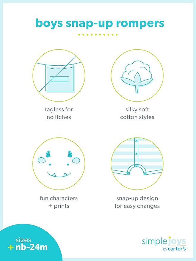 Simple Joys by Carter's Baby Neutral 2-Pack Cotton Footed Sleep and Play