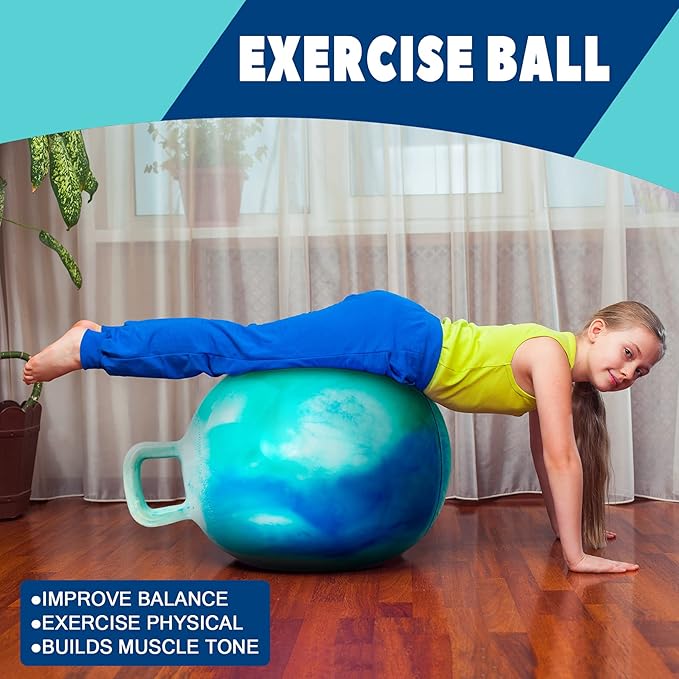 EVERICH TOY Hopper Ball, Clouds Hopping Toys for Kids, 22 Inch Bouncy Ball with Handle, Inflatable Bouncing Hoppity Hop Toys for Boys and Girls Gifts