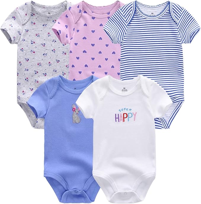 Newborn Layette Gift Set Bodysuits Pants for Baby Girl and Boy 24 Piece 100% Cotton Essentials and Accessories