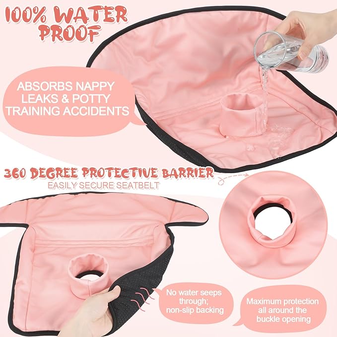 2 Pack Floral Car Seat Protector for Potty Training Waterproof Piddle Pad Cover from Spillages Nappy Leaks Toilet Training Anti Slip Backing Strollers Carseat Liner for Toddlers Babies