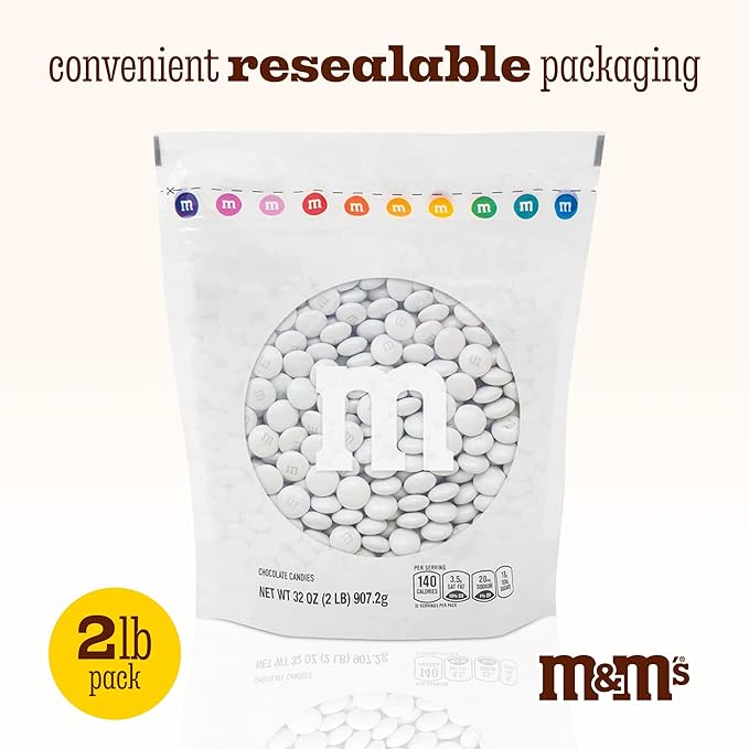 M&M’S WORLD Candy Bulk - Pearl Milk Chocolate for Candy Bar, Chocolate for Weddings, Birthdays, Graduations, Party Favors, Easter, Holiday, Birthday Party Favors and more, 2 lbs