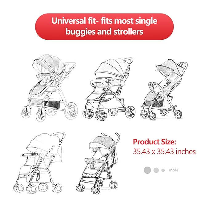 Sun Shade for Strollers, UV Sun and Sleep Shade Universal Fit for Baby Strollers, Blackout Stroller Cover, Breathable and Stops 99% of The Sun's Rays (UPF50+) Black
