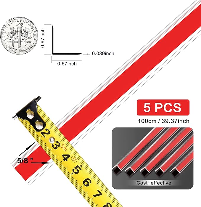 Clear Self-Adhesive Mini Wall Corner Protectors, Cute Corner Guards & Edge Protector for Wall Door Frame Cabinet Baseboard & Door, Table, Stair, Easy to Cut (5/8" Thick, 39.37" Length - 5Pack)