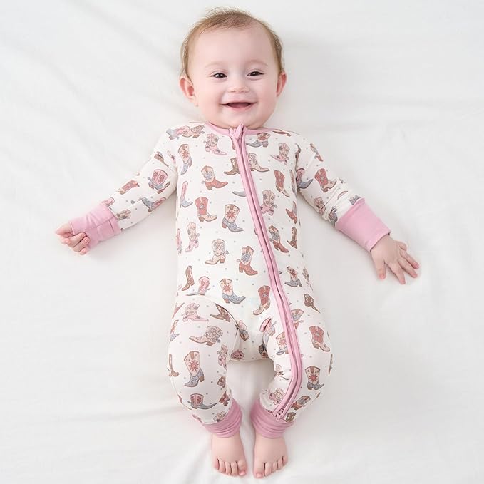 pureborn Baby Boys Girls Sleeper Snug Fit Viscose from Bamboo Pajamas 0-24 Months