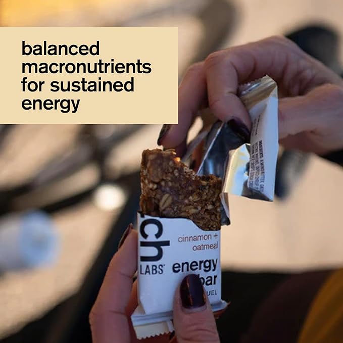 Skratch Labs Energy Bar | Cinnamon + Oatmeal (12 Pack) | Plant Based Healthy Snack | Low Sugar - 5g Protein | Non-GMO, Gluten Free, Soy Free, Vegan, Kosher