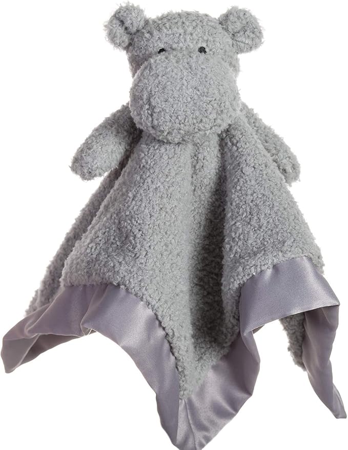 Apricot Lamb Stuffed Animals Hippo Security Blanket Infant Nursery Character Blanket Luxury Snuggler Plush Baby Lovey(Hippo)