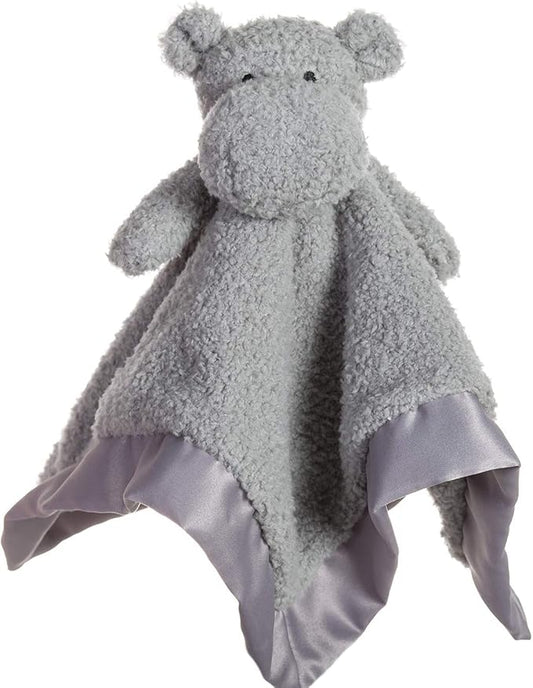 Apricot Lamb Stuffed Animals Hippo Security Blanket Infant Nursery Character Blanket Luxury Snuggler Plush Baby Lovey(Hippo)