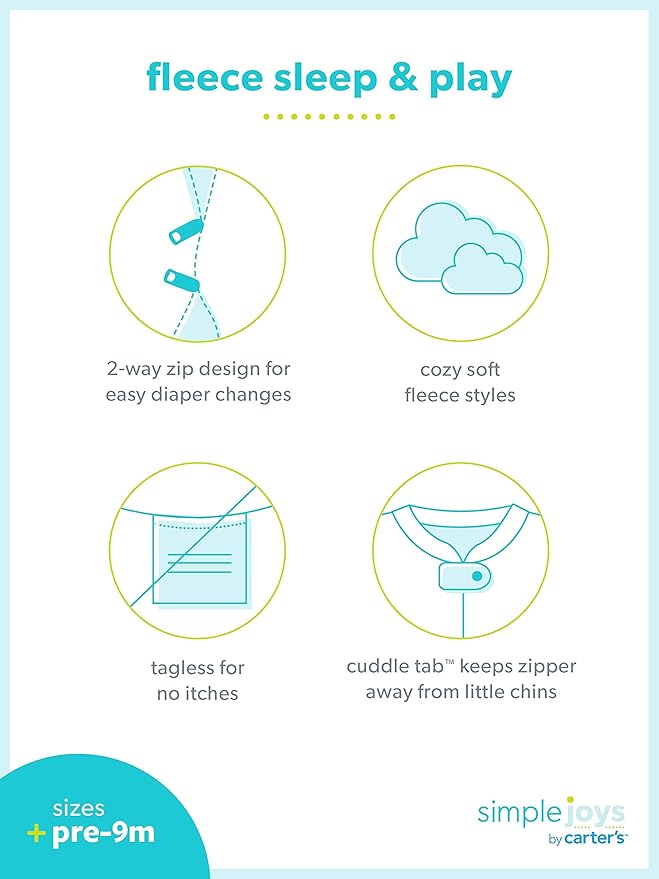 Simple Joys by Carter's baby-boys 2-pack Fleece Footed Sleep and PlayBaby and Toddler Sleepers