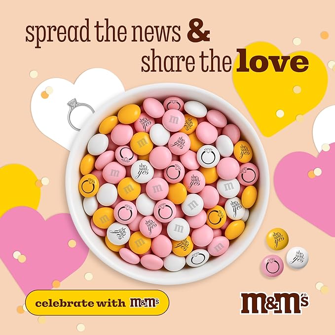 M&M’S WORLD Engagement Party M&M’S Chocolate Candy 5 lb Bag – Romantic Mix for Wedding Events, Bridal Showers, Candy Buffets, Table Decor, or Engagement Celebration Favors