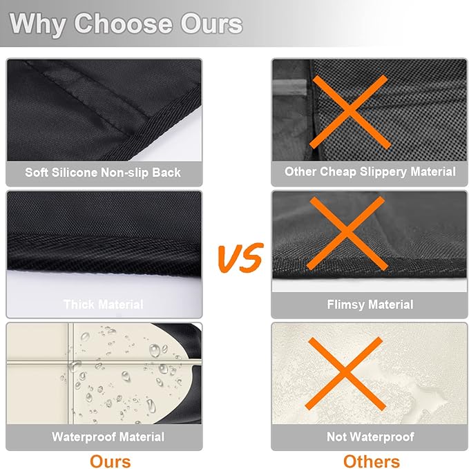 Car Seat Protector,2 Pack Car Seat Protectors Baby Carseat Waterproof Durable 600D Fabric for Child Baby Car Seat Mat Vehicle Pet Cover 2 Storage Pockets (2 Pack Beige)