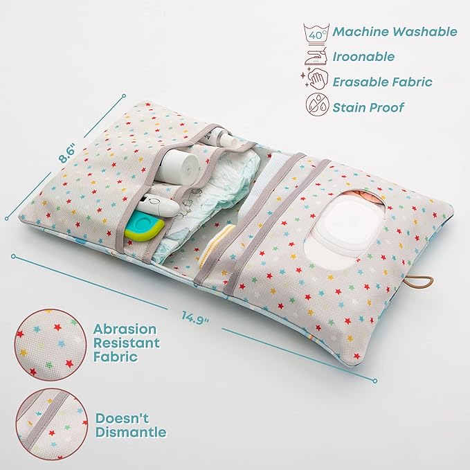 HAMUR Baby Diaper Bag Organizer – Travel-Friendly, Compact & Foldable | Stroller Pouch for Newborn Essentials – Must-Have for Boys & Girls (Animal)