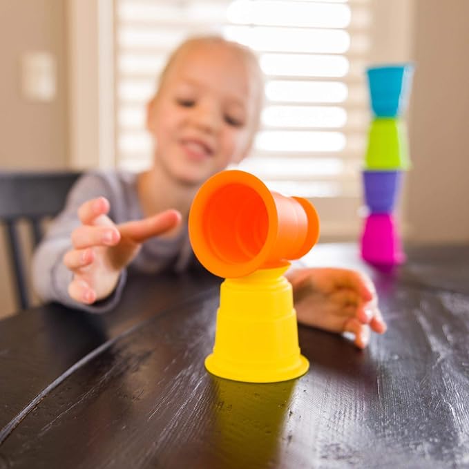 Fat Brain Toys Suction Kupz - Creative Tactile Learning Sensory Toys for Babies & Toddlers, Cups
