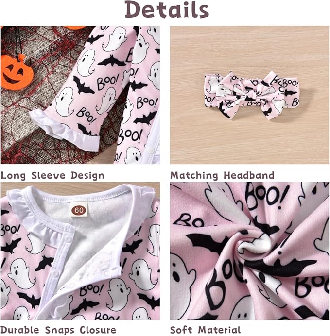 Aalizzwell Baby Girls Romper Outfit Fall Winter Clothes with Accessories