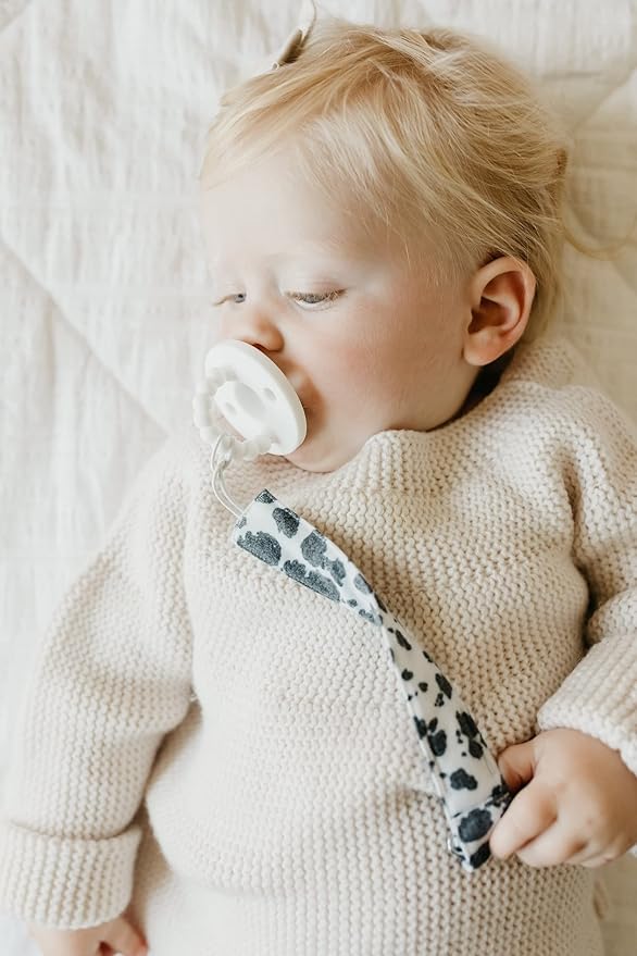 Copper Pearl Pacifier Clip 3-Pack: Premium Knit Binky Clips for Baby Girls and Boys - Stylish Stainless Steel Pacifier Holder Clip - Baby Pacifier Clips for No More Floor Drops - Jo