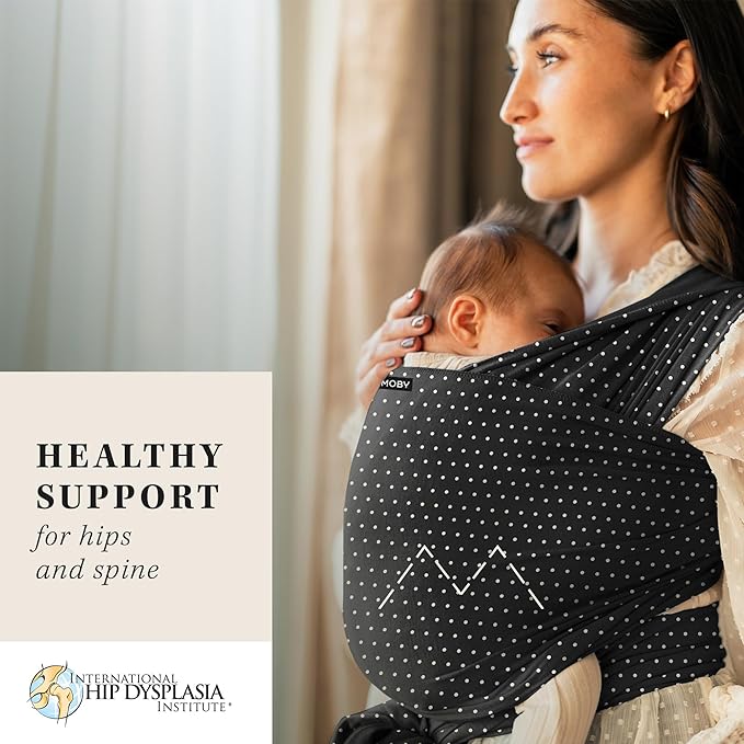 Moby Baby Wrap Carrier Classic for Newborns to Toddlers (8-33lbs), Infant Sling Carrier, Lightweight & Hands Free Design, Adjustable for All Body Types (Midnight Speckle)