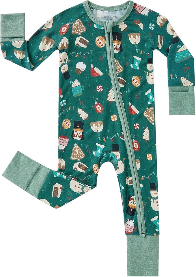 pureborn Baby Boys Girls Sleeper Snug Fit Viscose from Bamboo Pajamas 0-24 Months