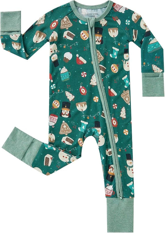 pureborn Baby Boys Girls Sleeper Snug Fit Viscose from Bamboo Pajamas 0-24 Months